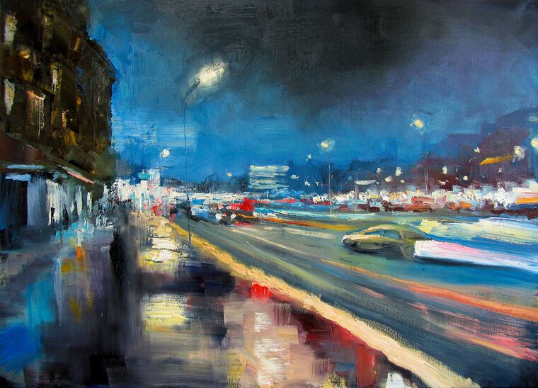 Paintings Night city painting