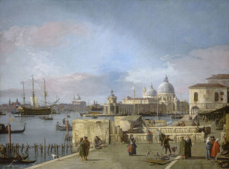 Репродукции картин Canaletto - Entrance to the Grand canal from the Molo, Venice