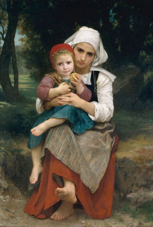Репродукции картин Brother and sister Breton (William Bouguereau)