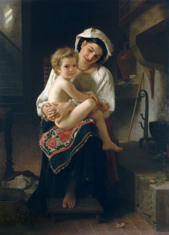 Репродукции картин A young mother with a child (William Bouguereau)