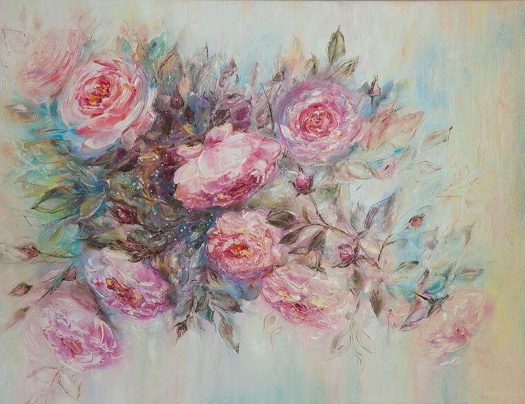 Репродукции картин A series of delicate roses живопись_3