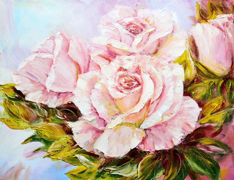 Репродукции картин A series of delicate roses живопись_6