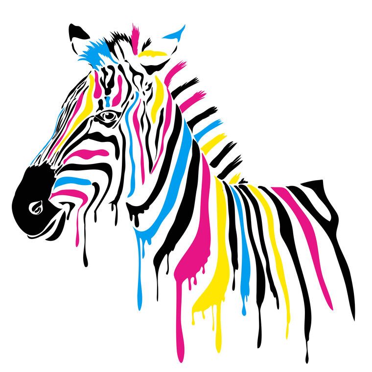 Купить и печать на заказ Репродукции картин Разноцветная зебра