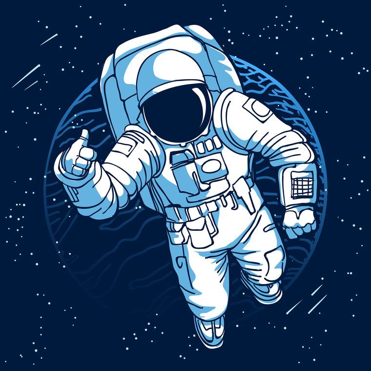 Купить и печать на заказ Репродукции картин Космонавт в космосе