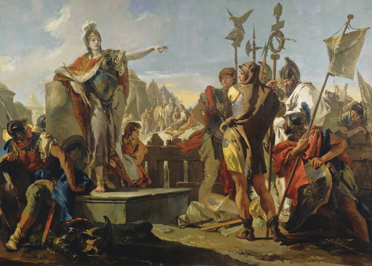 Репродукции картин Queen Zenobia, in an address to his soldiers (Giovanni Battista Tiepolo)