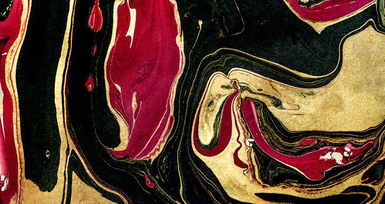 Reproduction paintings Black and pink abstract with gold