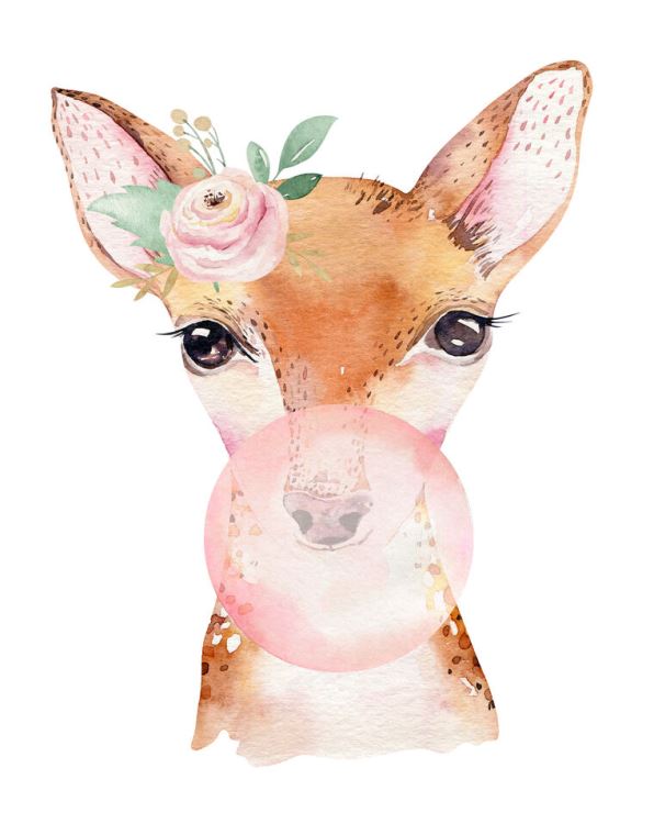 Картины Deer watercolor