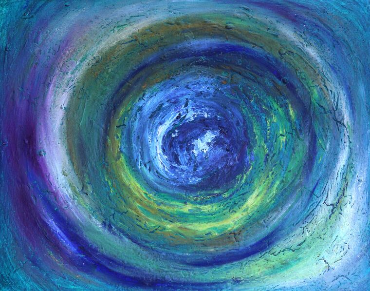 Reproduction paintings Blue-green circles