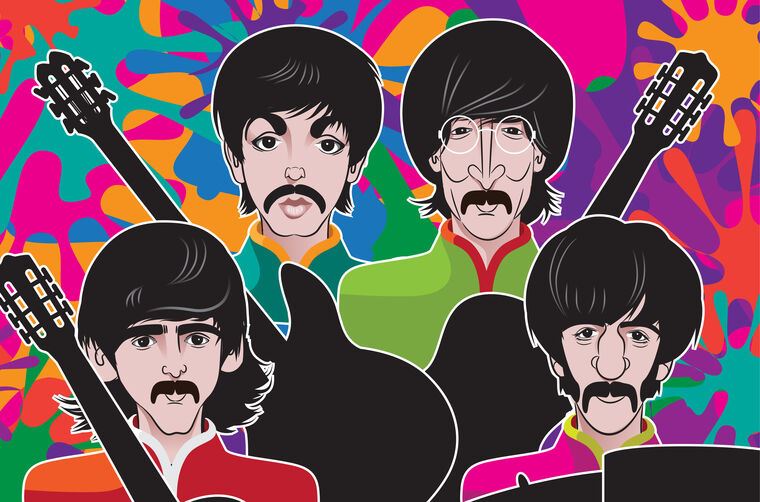 Репродукции картин The Beatles colorful art