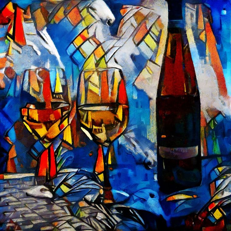 Купить и печать на заказ Репродукции картин Бокалы кубизм
