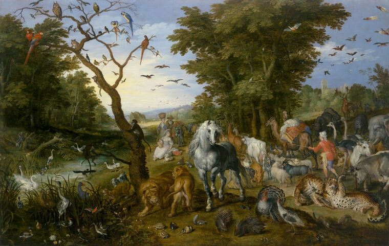 Репродукции картин Entrance of animals into Noah's ark (Jan Brueghel the Elder)