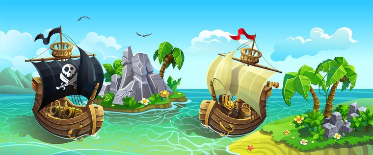 Картины The pirates ships