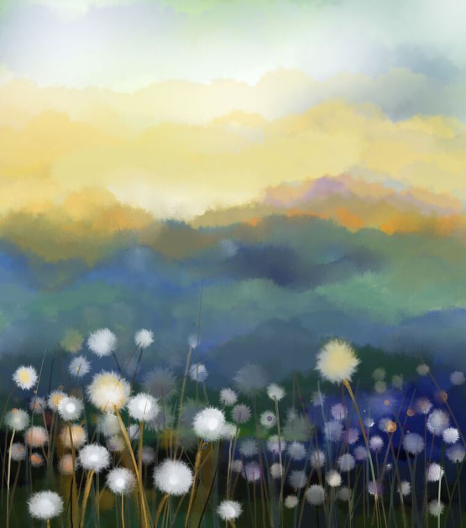 Репродукции картин Dandelions on the meadow