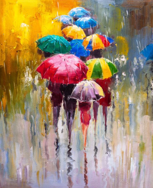 Reproduction paintings Colorful umbrellas