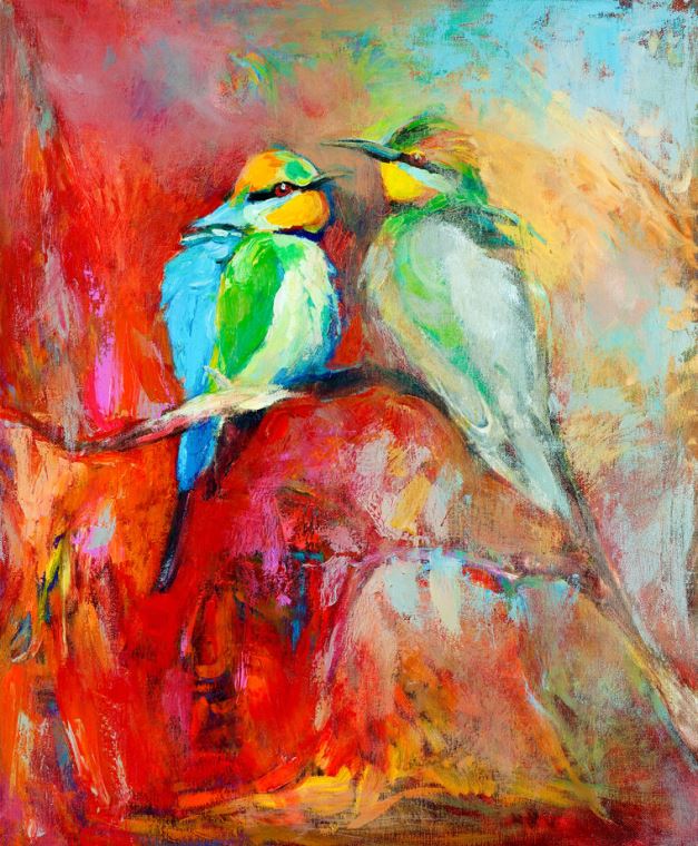 Paintings Colorful birds