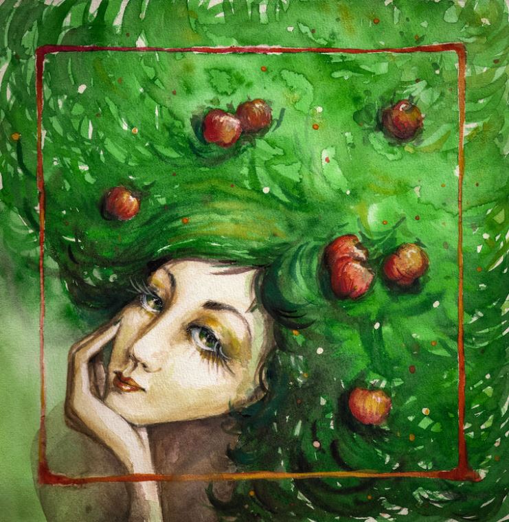 Купить и печать на заказ Репродукции картин Девушка с яблоками