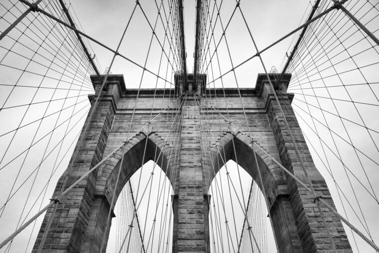 Купить и печать на заказ Репродукции картин Бруклинский мост Нью-Йорка
