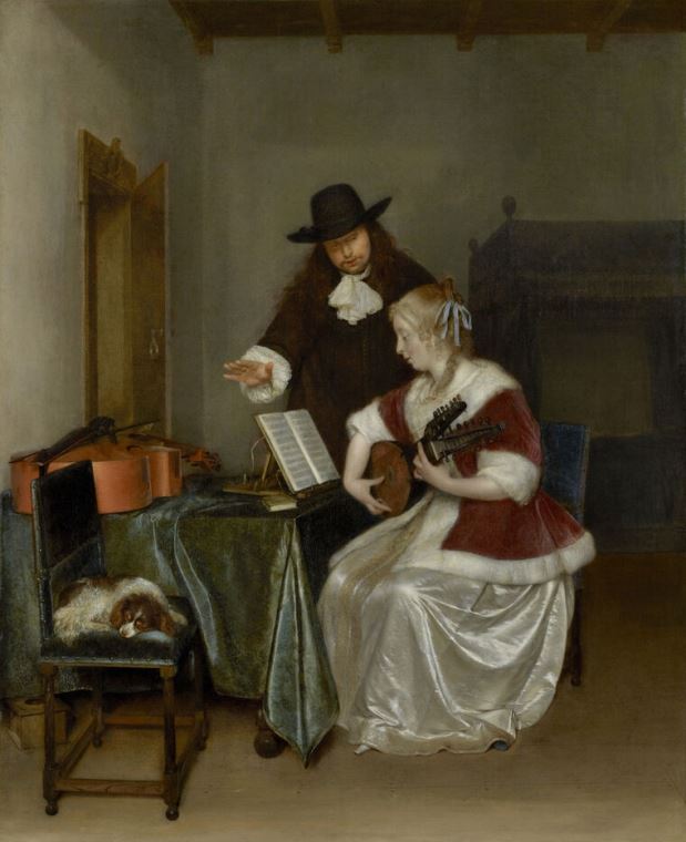 Reproduction paintings The music lesson (Gerard Ter Borch)