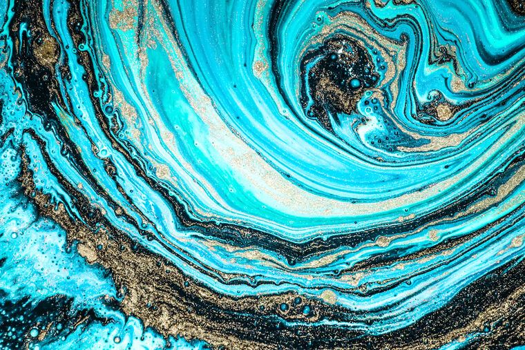 Репродукции картин Shiny turquoise stains