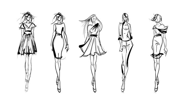 Купить и печать на заказ Репродукции картин Линейные эскизы силуэтов