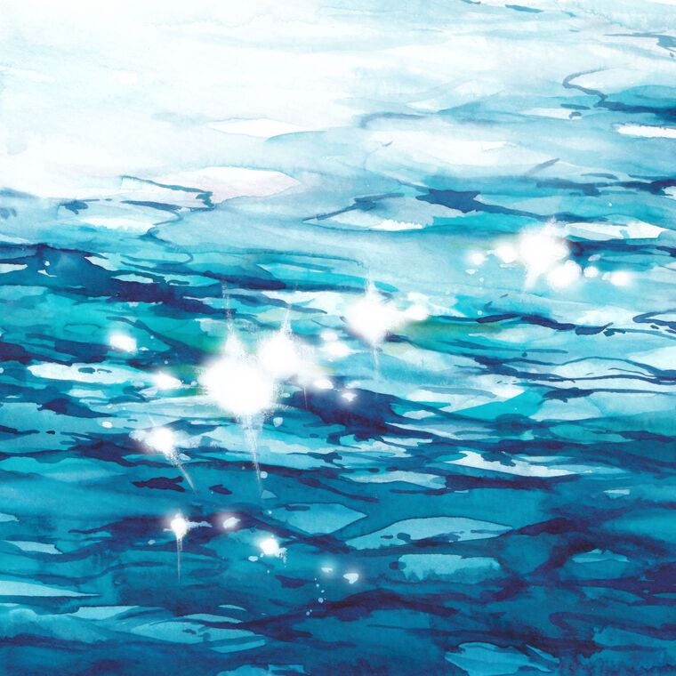 Картины на подрамнике The glare on the water watercolour Картины на подрамнике The glare on the water watercolour