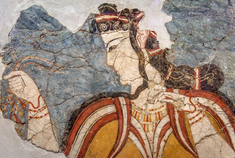 Купить и печать на заказ Репродукции картин Древнегреческая фреска женщины