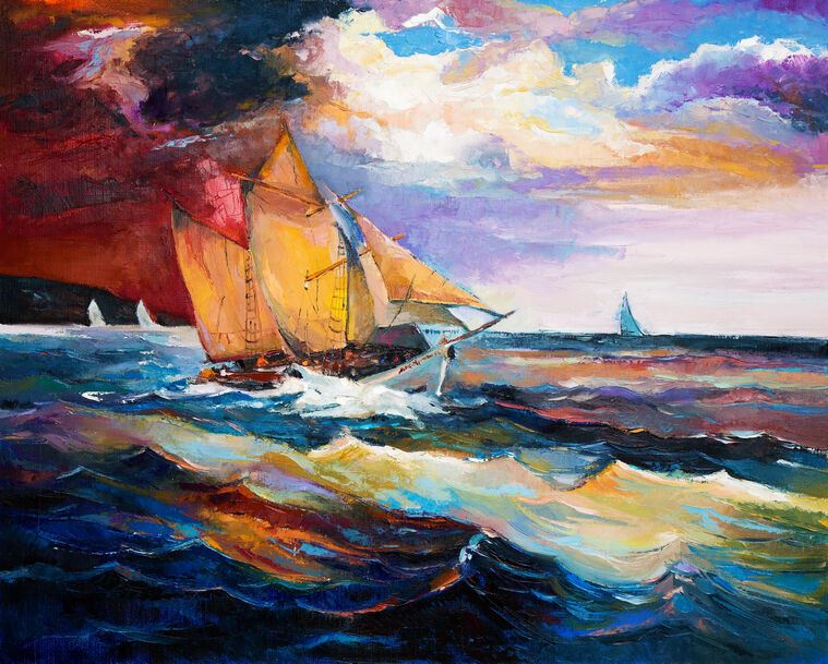 Картины The sailboat and the sea