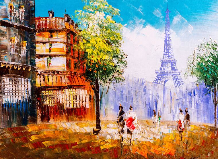 Купить и печать на заказ Репродукции картин Вид на улицу Парижа