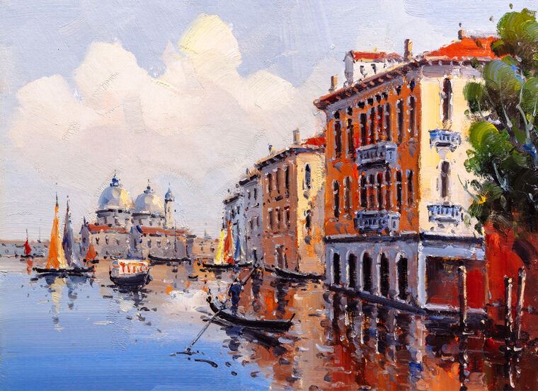 Купить и печать на заказ Репродукции картин Яркая Венеция