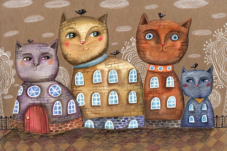 Репродукции картин Cat houses