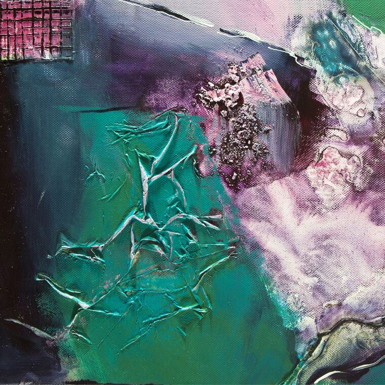 Репродукции картин Series abstract painting green фиолетовый_5