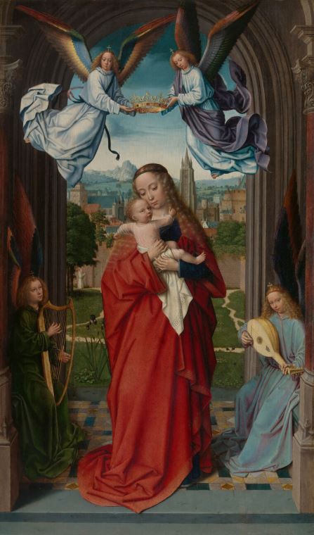 Купить и печать на заказ Репродукции картин Мадонна с младенцем и четырьмя ангелами