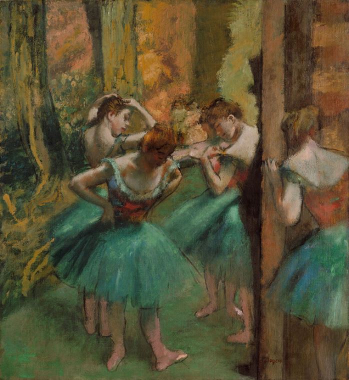 Репродукции картин Dancers in pink and green (Edgar Degas)
