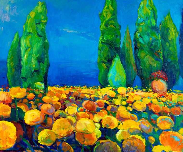 Reproduction paintings A bright field of sunflowers