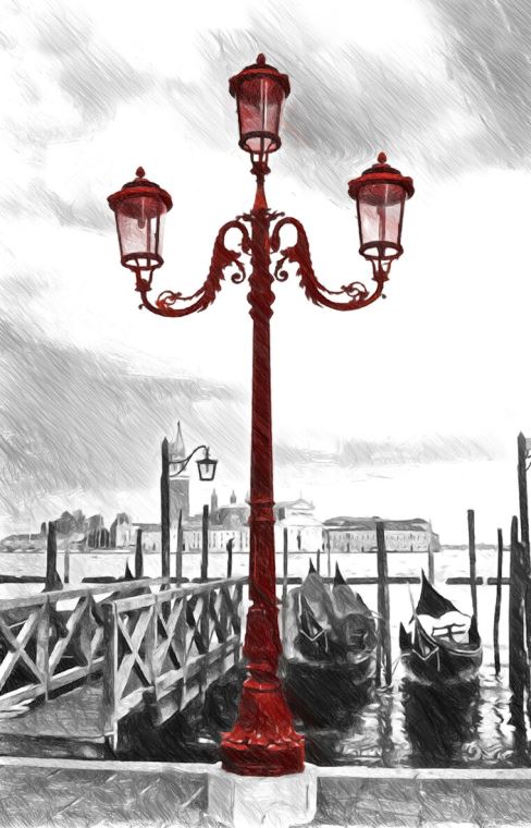 Купить и печать на заказ Репродукции картин Венецианский уличный фонарь