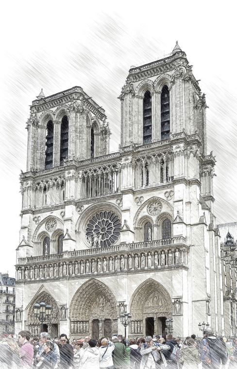 Купить и печать на заказ Репродукции картин Собор Парижской Богоматери