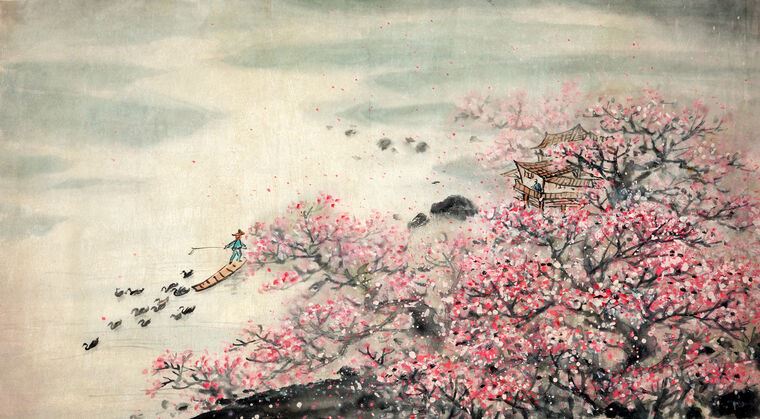Репродукции картин Landscape with Sakura