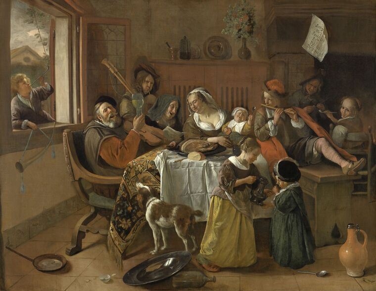 Репродукции картин The merry family (Jan Steen)