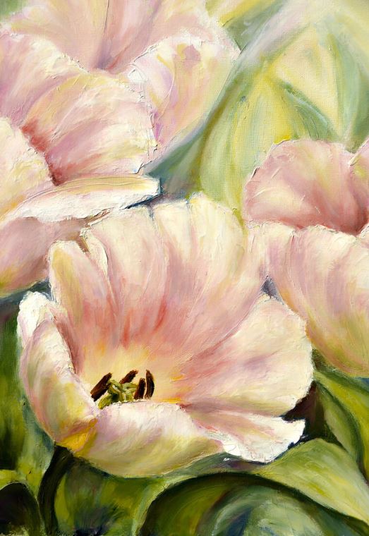 Купить и печать на заказ Репродукции картин Нежные тюльпаны живопись