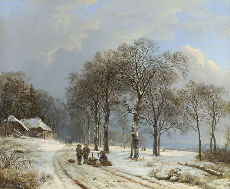 Репродукции картин Winter landscape (Barend Cornelis Koekkoek)