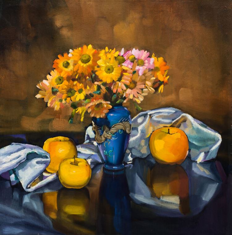 Картины Still life with yellow apples