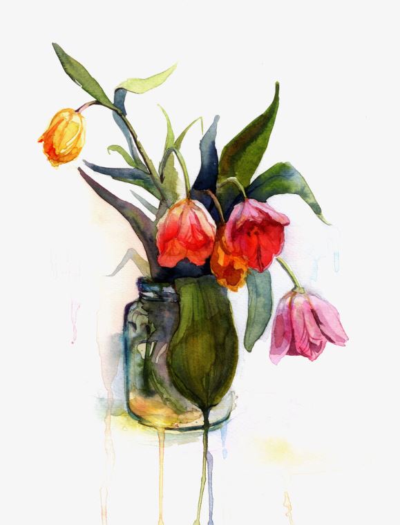 Купить и печать на заказ Картины Акварельные тюльпаны