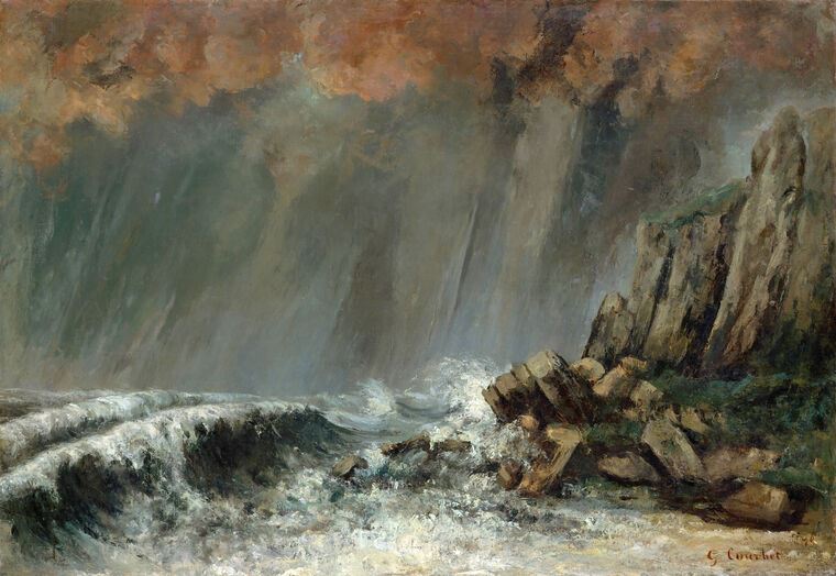 Paintings Seascape: a tornado (Gustave Courbet)