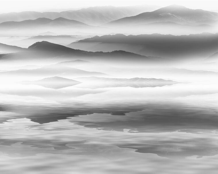 Фотообои Черно-белые горы