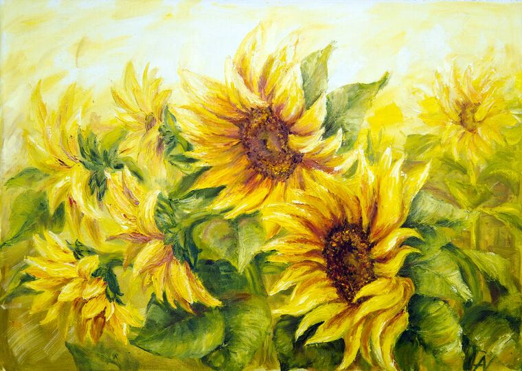Paintings Bright sunflowers