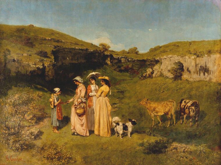 Репродукции картин The young ladies of the village (Gustave Courbet)