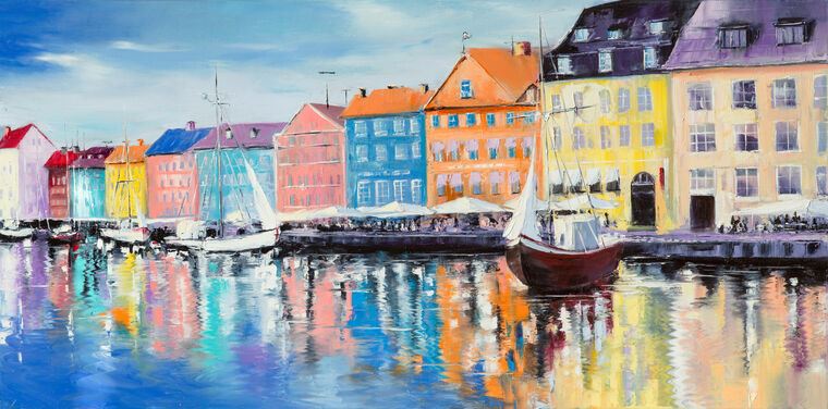 Купить и печать на заказ Репродукции картин Копенгаген в сияющий день
