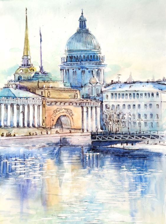 Репродукции картин The landscape of the city of St. Petersburg