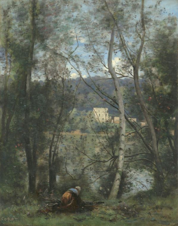 Репродукции картин A woman collecting firewood (Camille Corot)