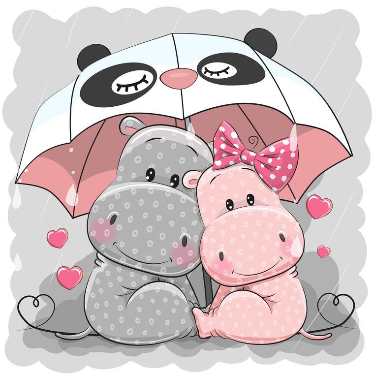 Репродукции картин Hippo under the umbrella